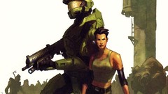 Woman flood comics science fiction halo artwork digital art 