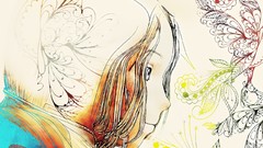 Woman floral ipad illustrations Tone Sphere