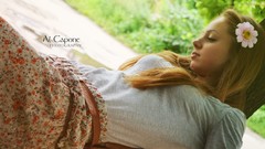 Woman flower in hair