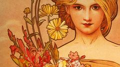 Woman Flowers Alphonse Mucha
