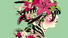 Woman Flowers artwork marumiyan