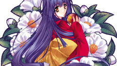 Woman Flowers long hair