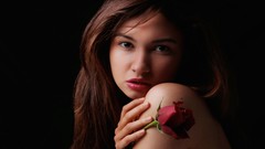 Woman Flowers models roses