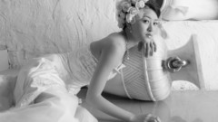 Woman Flowers monochrome greyscale