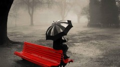 Woman fog selective coloring