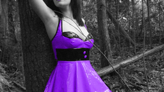 Woman forests selective coloring