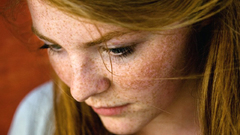 Woman freckles faces