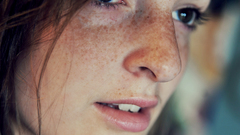 Woman freckles portraits