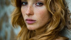 Woman freckles vica kerekes redheads hazel eyes