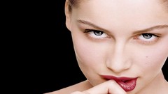 Woman French lips Laetitia Casta green eyes brunettes red 