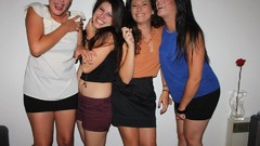 Woman French party skirts group of girls