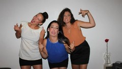 Woman French party skirts group of girls