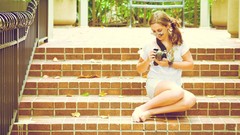 Woman Friends Beaches brunettes teen