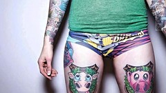 Woman funny tattoos models low resolution
