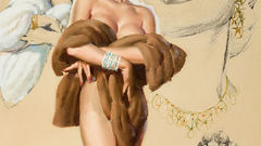 Woman fur brunettes pinups