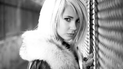 Woman fur Flipped monochrome blondes juno temple grayscale
