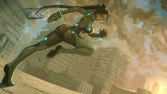 Woman futuristic bodysuits artwork