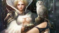 Woman game feathers Throne blondes Owls video games legend of 