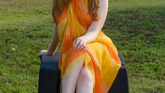 Woman Garden Don blue eyes models redheads boobs Caravaggio 