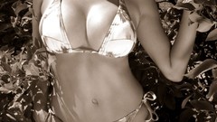Woman Garden sepia baskets models bikini Alley Baggett