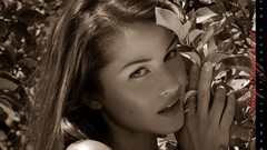 Woman Garden sepia faces models bikini Alley Baggett