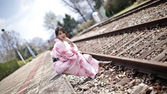 Woman geisha kimono asians models Korean Japanese clothes Han 