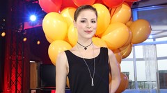 Woman germany Flags Balloons Celebrity brunettes lena 