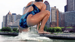 Woman giant swimsuits cities
