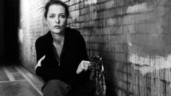 Woman Gillian Anderson Actress grayscale