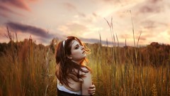 Woman girls in nature