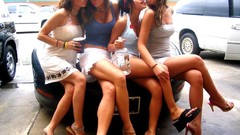 Woman girls with cars