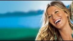 Woman Gisele Bundchen blondes smiling green eyes supermodels 