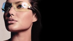 Woman glasses Angelina Jolie brunettes