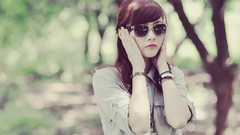 Woman glasses asians