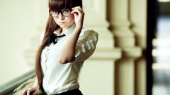 Woman glasses asians