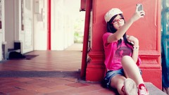 Woman glasses asians brunettes shoot