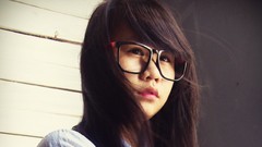 Woman glasses asians brunettes teen