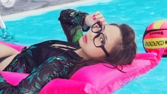 Woman glasses asians girls with glasses swimming pools Viet Nam