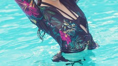 Woman glasses asians girls with glasses swimming pools Viet Nam 