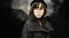 Woman glasses asians hats