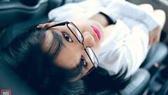 Woman glasses asians models girls with glasses inside car