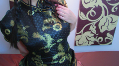 Woman glasses asians qipao