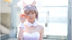 Woman glasses asians short hair bangs cosplay
