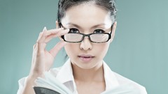 Woman glasses asians Simple Background