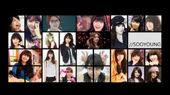 Woman glasses asians singers bangs black hair Korean k-pop V 