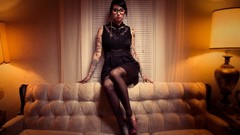 Woman glasses asians tattoos piercings