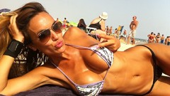 Woman glasses Beaches legs models cleavage bikini