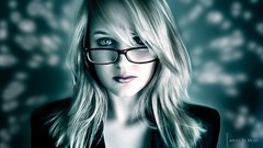 Woman glasses blondes blue eyes girls with glasses