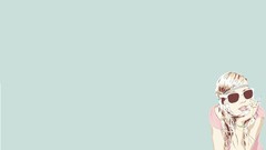 Woman glasses blondes minimalistic Simple Background