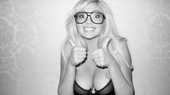 Woman glasses blondes smiling models boobs kate upton upscaled